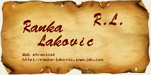 Ranka Laković vizit kartica